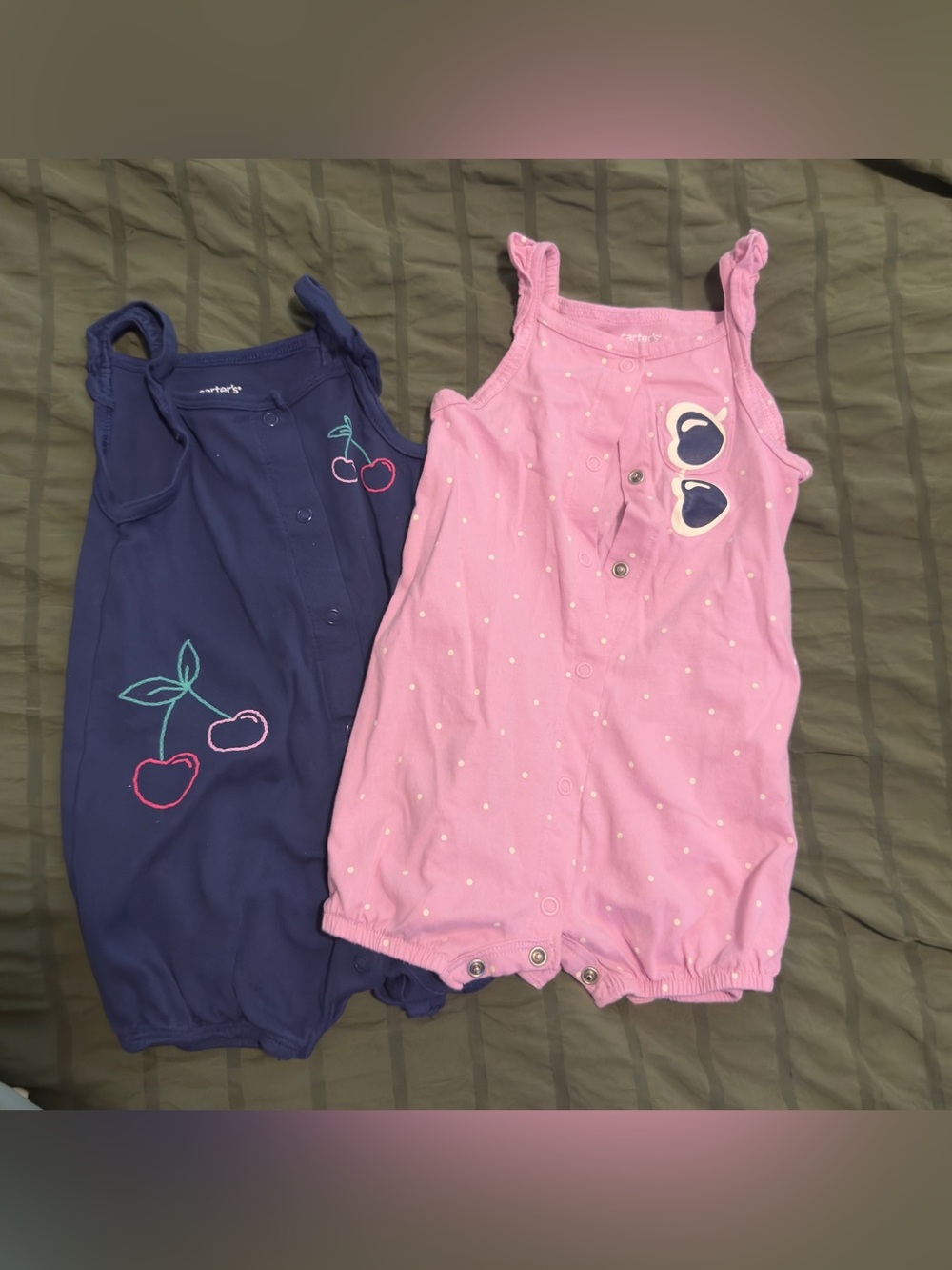 Carter's Navy Blue & Pink Baby Jumpers